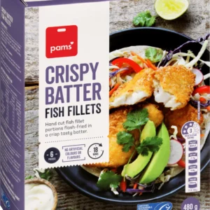 Pams Crispy Batter Fish Fillets 480g