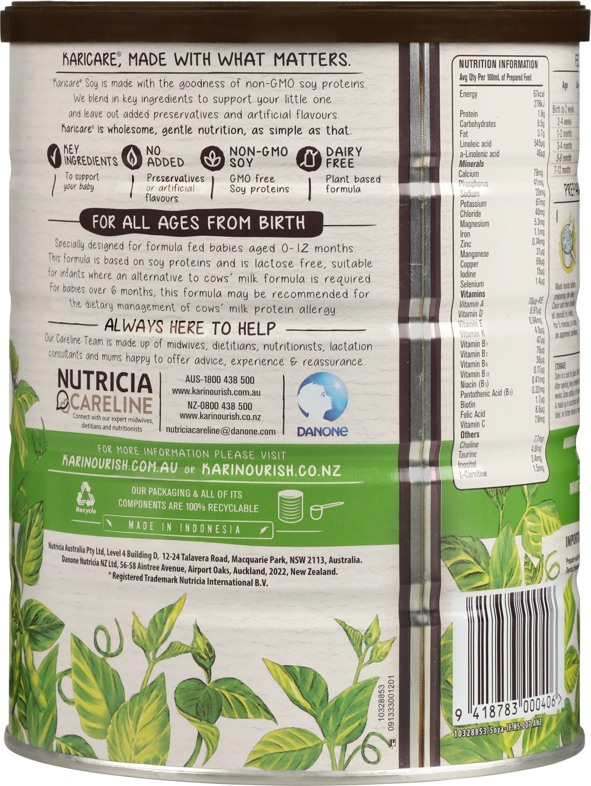 Karicare Soy Baby Infant Formula From Birth to 12 Months 900g - Image 3