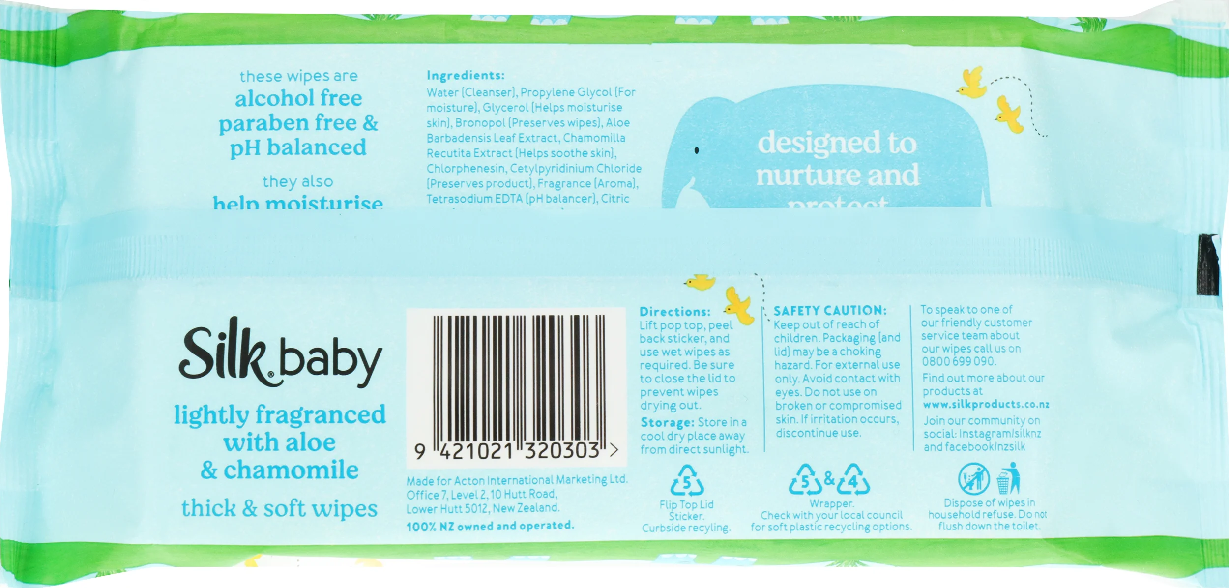Silk Aloe & Chamomile Lightly Fragranced Wipes 80pk - Image 2